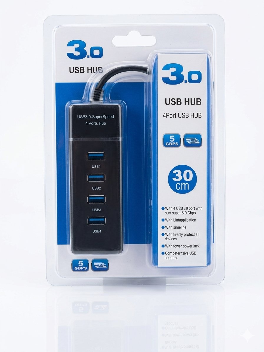 USB 3.0 4-Port High-Speed USB Hub